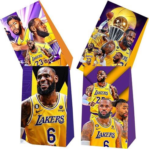 12pcs Basketball Birthday Party Favor Gift Bags, Birthday LA Party Supplies for Basketball Birthday Party Decorations. in Saudi Arabia
