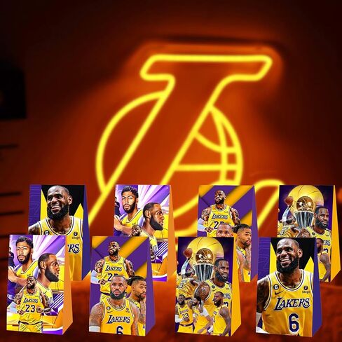 12pcs Basketball Birthday Party Favor Gift Bags, Birthday LA Party Supplies for Basketball Birthday Party Decorations. in Saudi Arabia