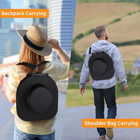 Cowboy Hat Box for Travel Crush Proof Hat Case for Cowboy, Panama & Tweed Hats - Equipped with a Carrying Handle, Shoulder Strap & Luggage Strap - Black in Saudi Arabia