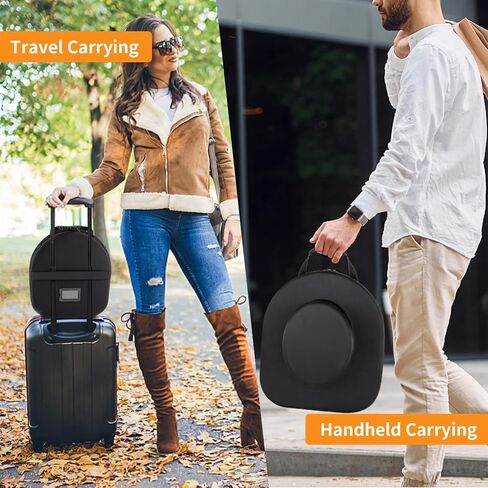 Cowboy Hat Box for Travel Crush Proof Hat Case for Cowboy, Panama & Tweed Hats - Equipped with a Carrying Handle, Shoulder Strap & Luggage Strap - Black in Saudi Arabia