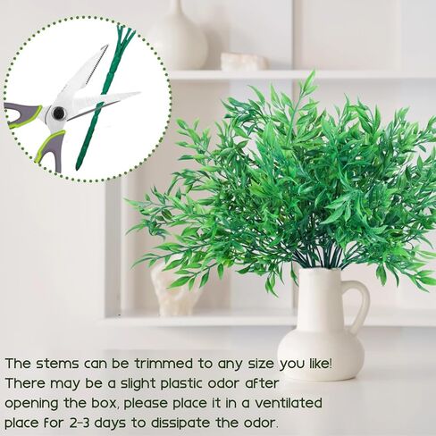 25 سيقان أوراق نبات ناندينا الاصطناعية - 5 قطع 15 بوصة سيقان خضراء ناندينا صناعية للمزهرية، الزفاف، المتجر، الحديقة، المكتب، ديكور المنزل، ترتيب الزهور، داخلي، خارجي in Kuwait