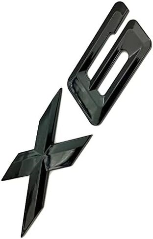 X6 شعار أسود لامع مقاس OEM أصلي بديل لغطاء صندوق السيارة BMW الخلفي شعار شارة لوحة اسم ملصق رقم الحروف (أسود ساطع، X6) in Kuwait