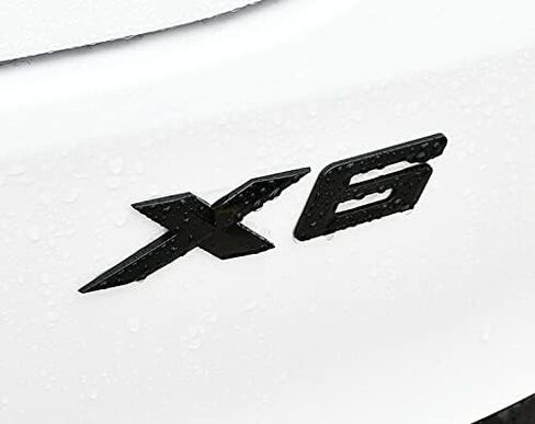 X6 شعار أسود لامع مقاس OEM أصلي بديل لغطاء صندوق السيارة BMW الخلفي شعار شارة لوحة اسم ملصق رقم الحروف (أسود ساطع، X6) in Kuwait