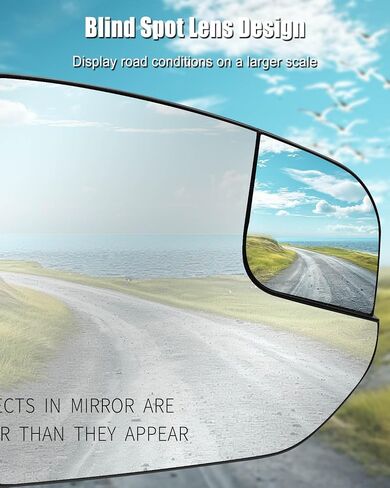 Heated Mirror Glass with Holder and Blind Glass Replace DT1Z17K707H FO1324168, Driver Left Side Mirror Fit for Ford Transit 2014-2023 in Saudi Arabia