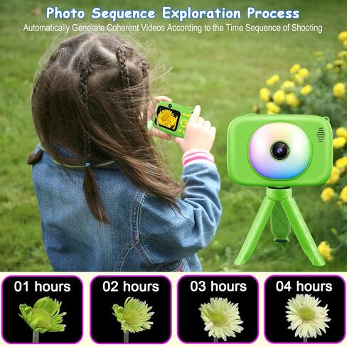 hyleton Kids Camera Selfie, Christmas Birthday Gifts for Girls Boys Age 3-12,Toys for 3 4 5 6 7 8 9 10 Year Old Girl Boy，HD Digital Video Explore Dual Cameras for Toddler with 32GB SD Card (Green) in Saudi Arabia