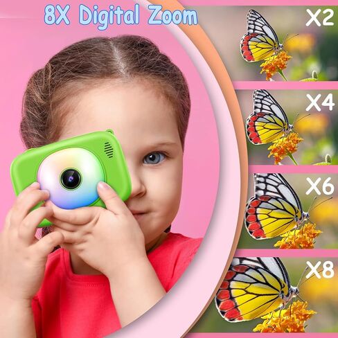 hyleton Kids Camera Selfie, Christmas Birthday Gifts for Girls Boys Age 3-12,Toys for 3 4 5 6 7 8 9 10 Year Old Girl Boy，HD Digital Video Explore Dual Cameras for Toddler with 32GB SD Card (Green) in Saudi Arabia