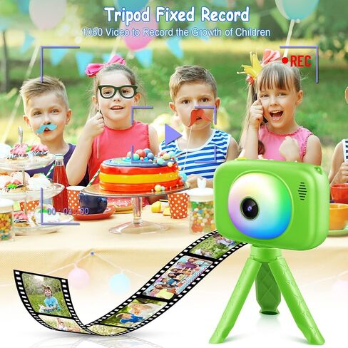 hyleton Kids Camera Selfie, Christmas Birthday Gifts for Girls Boys Age 3-12,Toys for 3 4 5 6 7 8 9 10 Year Old Girl Boy，HD Digital Video Explore Dual Cameras for Toddler with 32GB SD Card (Green) in Saudi Arabia