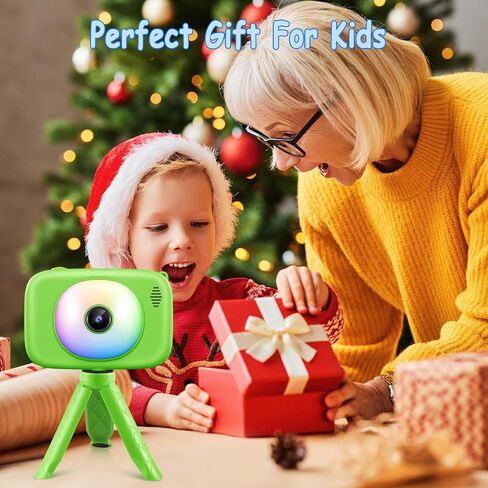 hyleton Kids Camera Selfie, Christmas Birthday Gifts for Girls Boys Age 3-12,Toys for 3 4 5 6 7 8 9 10 Year Old Girl Boy，HD Digital Video Explore Dual Cameras for Toddler with 32GB SD Card (Green) in Saudi Arabia