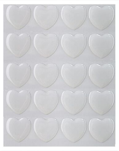 IGOGO 100 PCS Clear Heart Epoxy Stickers Adhesive Seal for Bottle Cap and Pendants 1-Inch in Saudi Arabia