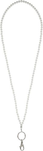 MPC Brands Longer Length Pearl Lanyard for Women Pearl With Diamond Accent Lanyards for ID Badges (38") - Dressy Pearl in Saudi Arabia