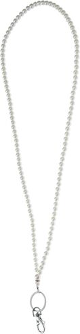 MPC Brands Longer Length Pearl Lanyard for Women Pearl With Diamond Accent Lanyards for ID Badges (38") - Dressy Pearl in Saudi Arabia