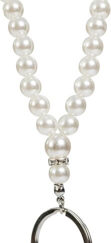 MPC Brands Longer Length Pearl Lanyard for Women Pearl With Diamond Accent Lanyards for ID Badges (38") - Dressy Pearl in Saudi Arabia