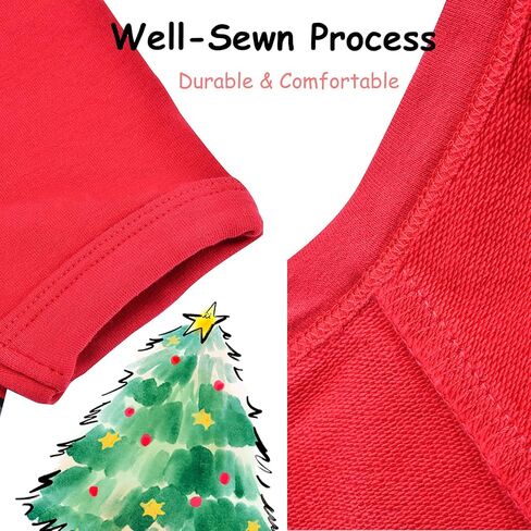 Koneseve Dog Christmas Shirt Soft Cotton Dog Clothes Winter Warm Cat Sweater Breathable Santa Clause Costume for Small Dogs Cats Boy Girl Pet Outfit Adorable Puppy Pajamas Cozy Kitten Apparel XS in Saudi Arabia
