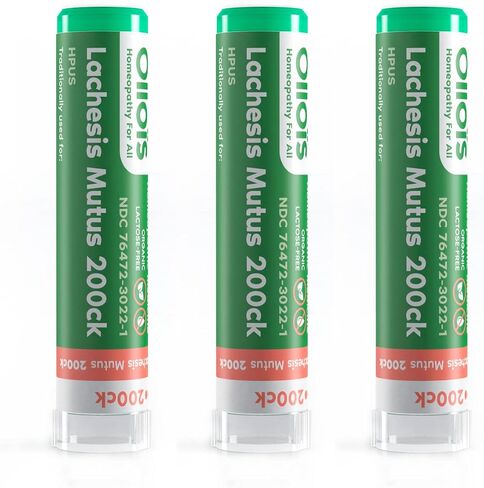 OLLOIS Lachesis Mutus 200ck Organic & Lactose-Free Homeopathic Medicine, 80 Pellets (Pack of 1) in Saudi Arabia