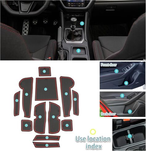 SHAOHAO Car Door Slot Mats for Subaru WRX 2023 2024 Accessories Anti-Dust Gate Slot Mats 2022-2024 Subaru WRX Premium/Limited/GT Cup Holder Mat Console Liners Decor 2023 2024 WRX STARLINK Accessory in Saudi Arabia