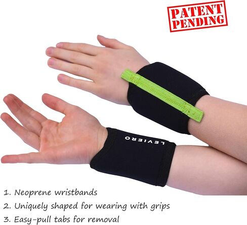 أساور معصم للجمباز للمقابض، أساور معصم لمقابض الجمباز للفتيات، نيوبرين ناعم ومريح، قوي وغير قابل للانزلاق، خياطة عالية الجودة وسهلة الارتداء والخلع، لجميع الأعمار in Kuwait