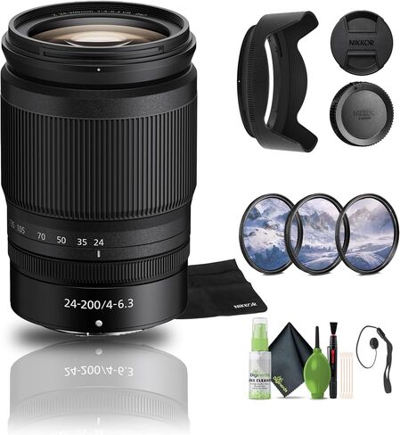 Nikon NIKKOR Z 24-200mm f/4-6.3 VR Telephoto Zoom Lens for Nikon Z Cameras (20092) + Filter Kit + Cap Keeper + Cleaning Kit (Renewed) in Saudi Arabia