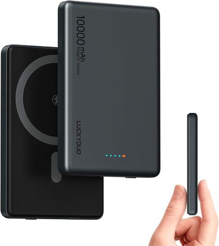 Ultra Slim 10000mAh for Magsafe Portable Charger,0.47IN Thin Wireless Magnetic Power Bank, Compact Battery Pack with PD 20W Two Way USB-C Charging,Compatible with iPhone 15/14/13/12 Series in Saudi Arabia