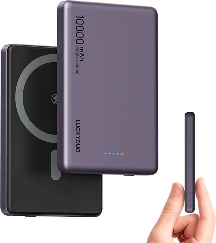 Ultra Slim 10000mAh for Magsafe Portable Charger,0.47IN Thin Wireless Magnetic Power Bank, Compact Battery Pack with PD 20W Two Way USB-C Charging,Compatible with iPhone 15/14/13/12 Series in Saudi Arabia