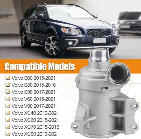 31368715 مضخة مياه المحرك الكهربائي تناسب 2015-2021 فولفو XC60 XC90 S60 S80 S90 V60 XC70 V90 XC40 يستبدل #31368419 V95160002 702702580 in Kuwait
