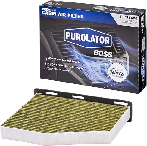 Purolator PBC35586 PurolatorBOSS Automotive Cabin Air Filter with Febreze & Activated Carbon, Car & Truck Passenger Compartment OEM Filter Replacement for Volkswagen Jetta, Passat, Tiguan and more in Saudi Arabia