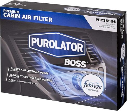 Purolator PBC35586 PurolatorBOSS Automotive Cabin Air Filter with Febreze & Activated Carbon, Car & Truck Passenger Compartment OEM Filter Replacement for Volkswagen Jetta, Passat, Tiguan and more in Saudi Arabia
