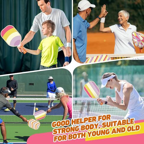 Pickleball Paddles Set of 4, Premium Wood with 4 Indoor & Outdoor Pickleball Balls and 1 Carry Bag, Pickleball Rackets with Ergonomic Cushion Grip for Beginner & Intermediate Gifts for Women Men Youth in Saudi Arabia