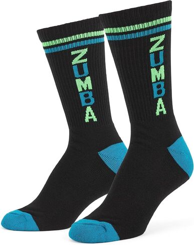 جوارب ZUMBA Fired Up العالية للنساء، أسود غامق، 2 قطعة in Kuwait
