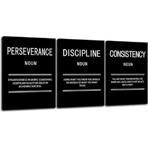 Inspirational Poster for Office Motivational Wall Art 3 Pieces Canvas Prints Artwork for Living Room Bedroom Modern Home Decor Painting Pictures Stretched and Framed Ready to Hang [36''Wx 16''H]