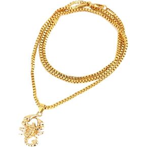 Gold Scorpion Pendant Necklace for Women Men Hip Hop Chunky Statement Chain Necklace Punk Simple Animal Necklace Personalized Jewelry Gift Girls