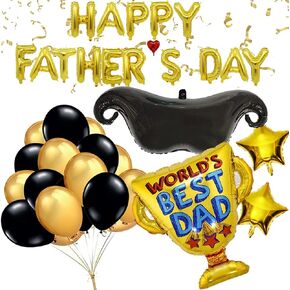 Fathers Day Balloons Set Happy Father's Day Party Decorations 31 Pieces Blue Foil Balloons Letax Balloons for Fathers Day Party Supplies