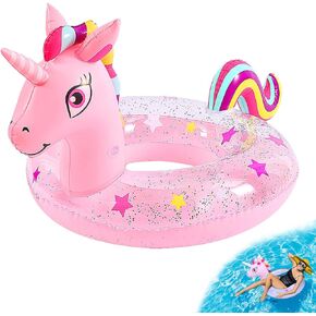 Inflatable Swimming Ring for Women Men, Pool Float Swim Tube Unicorn Pool Toy Summer Pool Beach Outdoor Party Supplies Inflatable Raft Floaties Fun Water Toy Accessories for Adult and Teens
