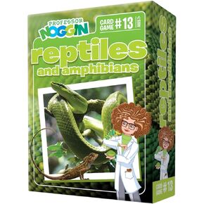 Outset Media Professor Noggin's Reptiles and Amphibians Trivia Card Game - an Educational Based Card Game for Kids - Trivia, True or False, and Multiple Choice - Ages 7+ - Contains 30 Cards