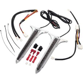 Wedge LED Rear Saddlebag Side Accents Tail Brake Lights with Red Lenses for Harley Touring Road Glide Tri Glide Electra Glide Street Glide 1993-2013