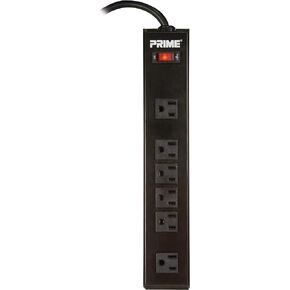 Prime Wire & Cable PB801120 6-Outlet Metal Power Strip with 14-3 SJT 10-Feet Cord,Black