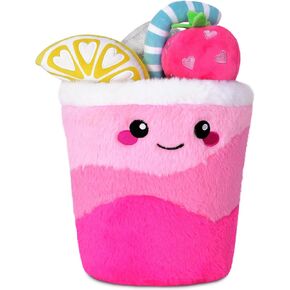 iscream kawaii كتي 3D المطر بوبا الشاي المطرزة لهجة 17 "× 10" فروي اللعب وسادة مجموعة