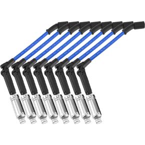 كابل ماستر 10.2 مم أسلاك توصيل الإشعال للسباق لرينيه إكسبريس سافانا 1500 2500 3500 تاهو SSR إنفوي أسندر تريل بليزر EXT 4.8L 5.3L 6.0L V8 LS المحرك 2003-2008 أزرق in Kuwait