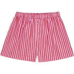 Y2K Plaid Striped Boxer Shorts Cute Elastic Waist Pajamas Shorts Button Front Baggy Boxers Lounge Sweatshorts Tracksuit