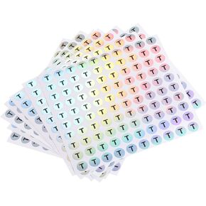 MECCANIXITY Laser Capital Letter Stickers, 3/8" Alphabet L Round Self-Adhesive Reflective Letter Stickers for Inventory, Storage, Organizing,10 Sheets(1000 Stickers)