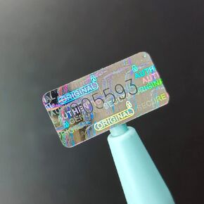 650pcs Tamper Proof Hologram Stickers Security Seal Labels Genuine Guarantee Warranty Void Labels with Unique Serial Number Gold(0.8x0.4inch)