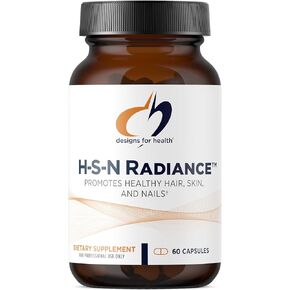 Designs for Health H-S-N Radiance - Hair Skin Nails Vitamins for Women and Men - Promote Healthy Hair, Skin Elasticity & Strong Nails with Vitamin C, Biotin, Keratin & Botanicals (60 Capsules)