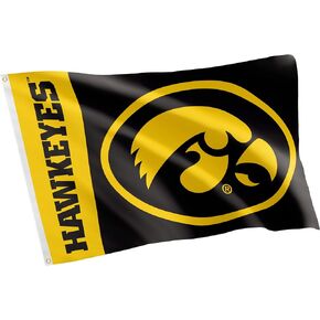 Desert Cactus University of Iowa Flag Hawkeyes Flag Banners 100% Polyester Indoor Outdoor 3x5 feet Flags (Team Name)
