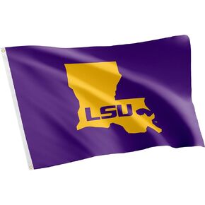 Desert Cactus LSU Flag Tigers Geaux Louisiana State University Flag Banners 100% Polyester Indoor Outdoor 3x5 feet Flags (Style 7)