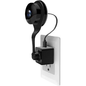 USB Charger Nest Camera Plug Mount: 360 Adjustable Ball Joint Wall AC Outlet Mount Holder for Indoor Cam, No Messy Wires or Screws, 1PCS Dropcam Stand, Portable, Type: Black