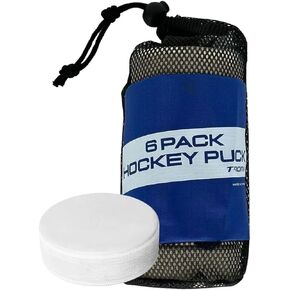 TronX Goalie Training Pucks - White 6oz Training Puck with Mesh Carrying Bag | Official Size & Weight| Great for Goaltenders & Training Drills