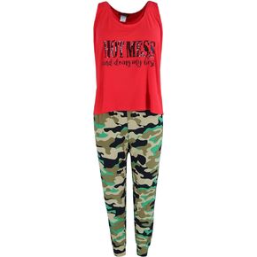 Women's Plus Size Hot Mess with Camo Joggers PJ Set in Saudi Arabia
