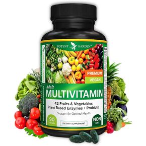 Adult Multivitamin for Women & Men, 42 Fruits & Vegetables Plus Probiotics, Supports Energy Metabolism & Immune System, Daily Multivitamin for Men & Women Non-GMO, 90 Tabs, 30 Servings