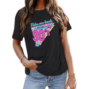 90s Outfit for Women Vintage Graphic Tees 90'S Outfits Shirts Woman Crew Neck Casual 90s Birthday Party Gift Clothes
