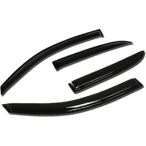 DNA motoring WVS-004 4pcs Dark Smoke Vent Window Visor Deflector Rain/Sun Guard