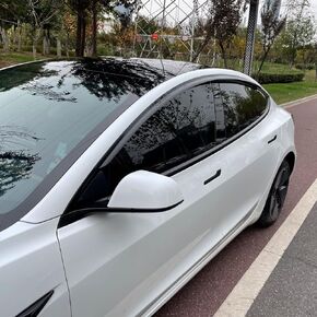 عاكس الرياح للنافذة الجانبية، 4 قطع من مجموعة واقيات المطر من الشمس اللطيفة على الطراز الخارجي، أقنعة تظليل نافذة دخان داكن تناسب موديل 2020-2022 Y